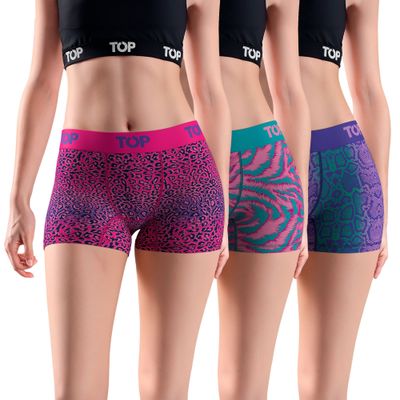 BÓXER CORTO MUJER ALGODÓN PACK 3 COLECCION SKINS C2 TOP
