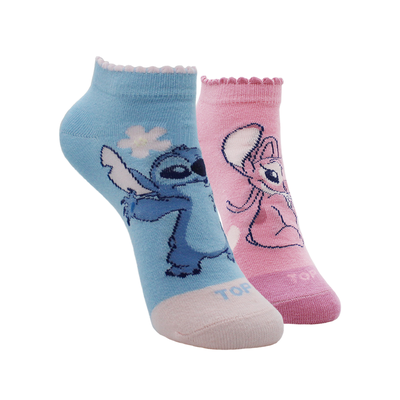 CALCETINES TOBILLEROS MUJER ALGODÓN PACK 2 STITCH C1 TOP