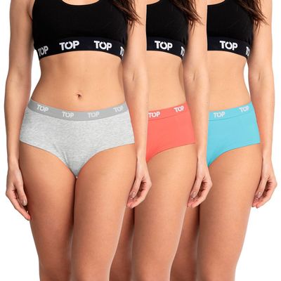 Calzón Pantaletas Algodón Con Elástico Pack 3 C8 Top