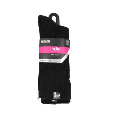 Imagen 2 del producto Calcetines Deportivos MUJER Largos Negros Pack 5 