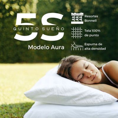Imagen 2 del producto Cama Europea 1.5 Plazas Aura Base + Colchón Madera Gris