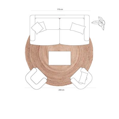Imagen 2 del producto Alfombra Yute Ural Diam 200