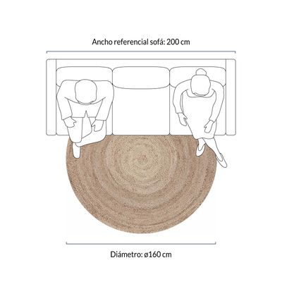 Imagen 2 del producto Alfombra redonda Yute Gobi ⌀160 Natural