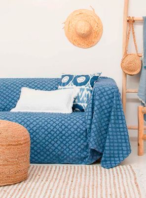 Imagen 2 del producto Funda Cojin Algodon Panal 30x60 Blanco