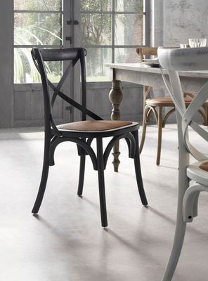 Imagen 2 del producto Silla Madera Tradition Rattan Negro