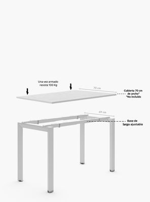 Imagen 2 del producto Base de Escritorio Neo Extensible 140 - 200 x 70 Negro
