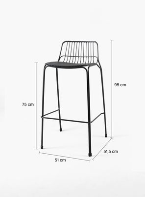 Imagen 2 del producto Taburete Alto Metal Isabella Negro