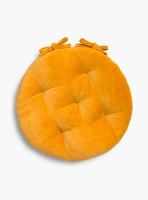 Cojin de silla redondo Velur Mostaza