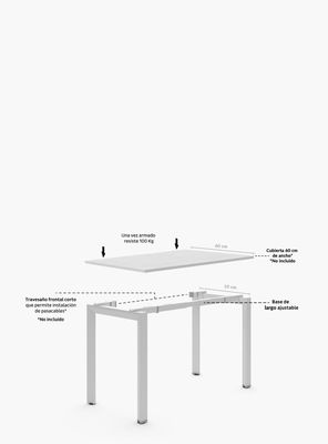 Imagen 2 del producto Base de Escritorio Neo Extensible 120 - 180 x 60 Negro