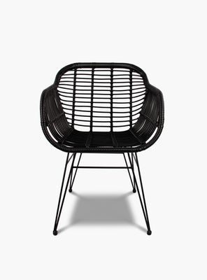 Imagen 1 del producto Silla Comedor c/brazo ratan sintetico Creta Negro