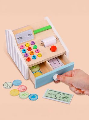 Imagen 2 del producto Caja Registradora Infantil de Madera Multicolor