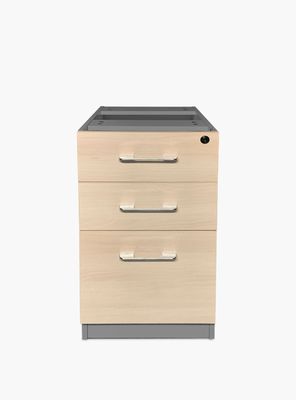 Cajonera Melamina Pedestal Natura/Gris