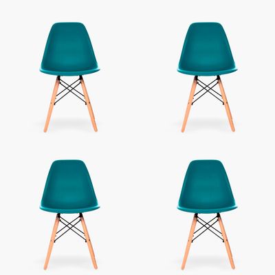 Pack 4 Sillas Comedor Eames DSW Petróleo
