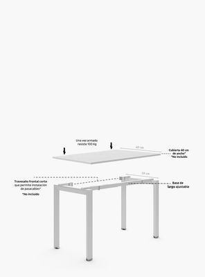 Imagen 2 del producto Base de Escritorio Neo Extensible 120 - 180 x 60 Gris claro