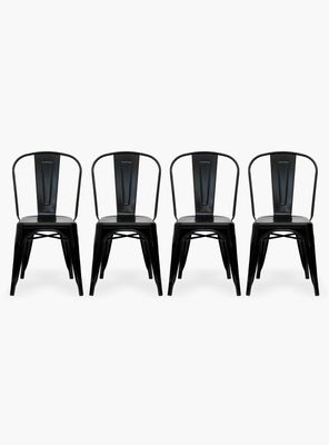 Pack 4 Sillas Tolix Asiento Metal Negro