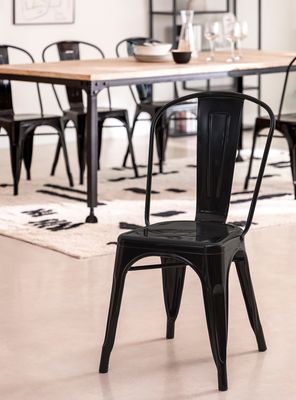 Imagen 2 del producto Pack 4 Sillas Tolix Asiento Metal Negro