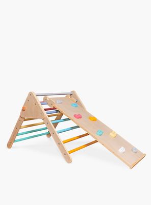 Set Triángulo Pikler con rampa de Madera Infantil Rainbow Multicolor