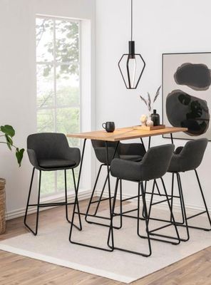 Imagen 2 del producto Taburete Alto 76 Tapiz Felisa Gris Oscuro