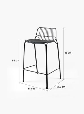 Imagen 2 del producto Taburete Medio Metal Isabella Negro