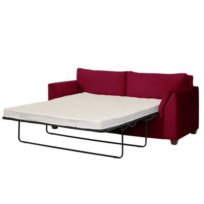 Sofá Cama Milan 2PL Tela Velvet Burdeo Con Asiento de Resortes Pocket