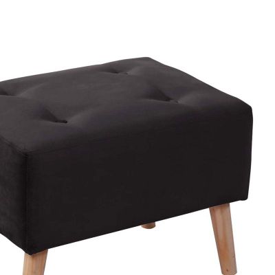 Imagen 2 del producto Pouf Niza Tela Velvet Negro