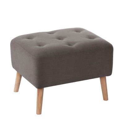 Pouf Lyon Lino Gris Oscuro
