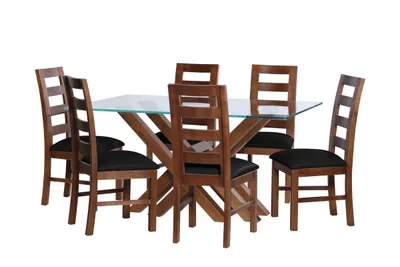 Juego De Comedor Merida 6 Sillas Granada Pu Negro