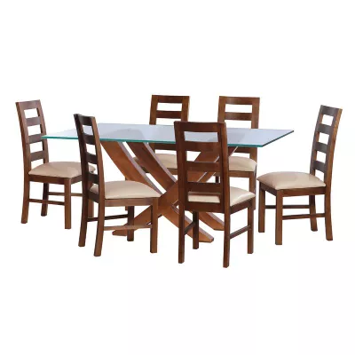 Juego De Comedor Alicante 6 Sillas Granada  Pu Beige