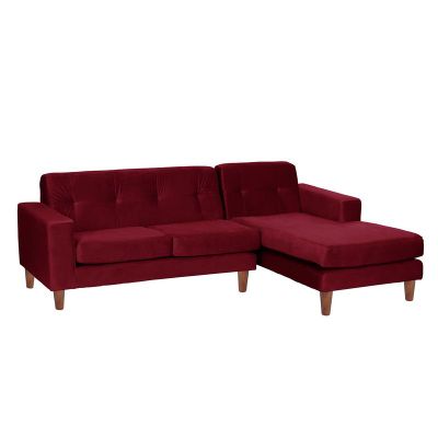 Imagen 2 del producto Sofa Chaiselong Der Salerno Tela  Velvet  Burdeo