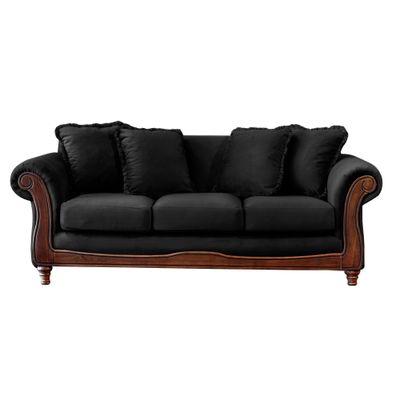 SOFA  RIMINI 3C TELA VELVET NEGRO