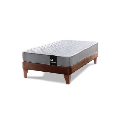 Imagen 2 del producto Cama Europea Zen Best 1.5 Plaza Colchon Resortes Base DivididaTela Café