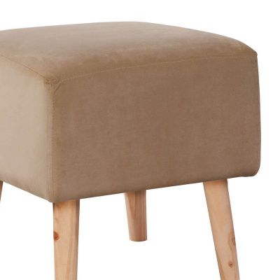 Imagen 2 del producto Pouf Burdeos Tela Velvet Beige