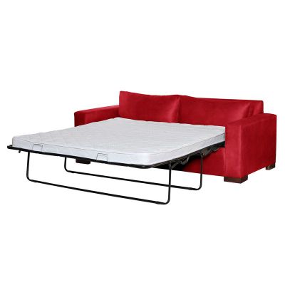 Sofa Cama Livorno 2Pl Cuero Kentucky Rojo