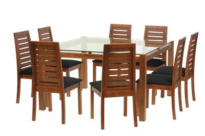 Juego De Comedor Barcelona 1400X1400 S/Tenerife Tela Negro