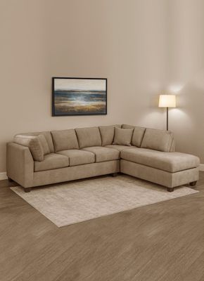 SECCIONAL PADUA DER TELA VELVET BEIGE