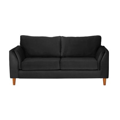 Sofá Milan 2C Tela Velvet Negro Con Asiento de Resortes Pocket
