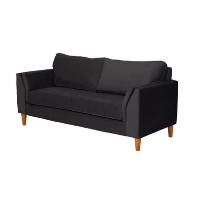 Imagen 2 del producto Sofá Milan 2C Tela Velvet Negro Con Asiento de Resortes Pocket