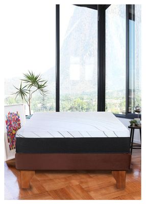Imagen 1 del producto Cama Europea Zen Pro Colchon Resortes 1.5 Plaza Base Dividida Tela Café