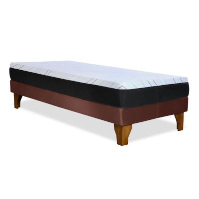 Imagen 2 del producto Cama Europea Zen Pro Colchon Resortes 1.5 Plaza Base Dividida Tela Café