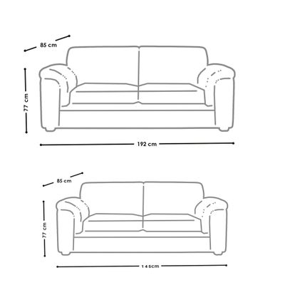 Imagen 2 del producto LIVING ANCONA 3-2 TELA VELVET NEGRO