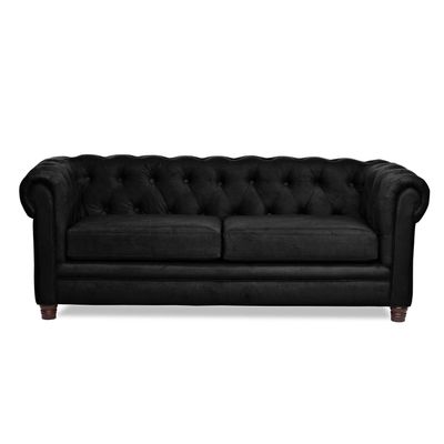 SOFA FLORENCIA 3C TELA VELVET NEGRO