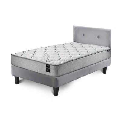 Imagen 2 del producto Combo Cama Cannon 1,5 Plaza Textil + Respaldo Tela Gris
