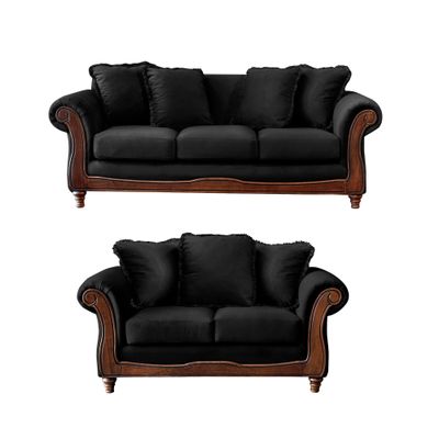 LIVING RIMINI 3-2 TELA VELVET NEGRO