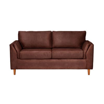 Sofá Milan 2C Cuero Kentucky Café Moro Con Asiento de Resortes Pocket