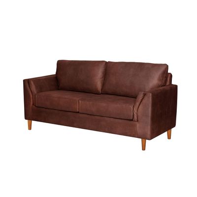 Imagen 2 del producto Sofá Milan 2C Cuero Kentucky Café Moro Con Asiento de Resortes Pocket