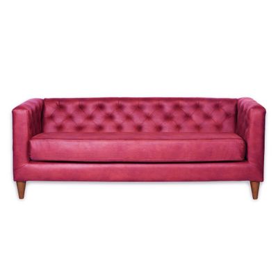 SOFA BRESCIA 3C CUERO KENTUCKY ROJO