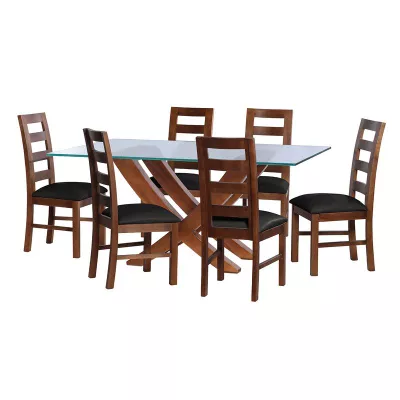 Juego De Comedor Alicante 6 Sillas Granada  Pu Negro