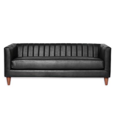 SOFA SORRENTO 3C CUERO KENTUCKY NEGRO