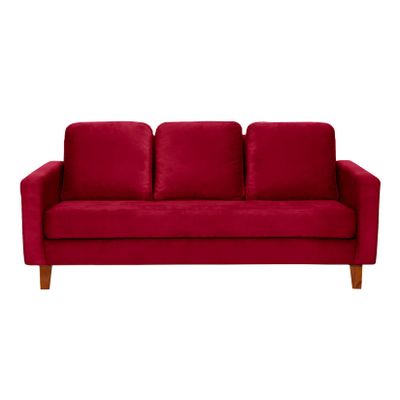 SOFA VENECIA 3C TELA VELVET ROJO