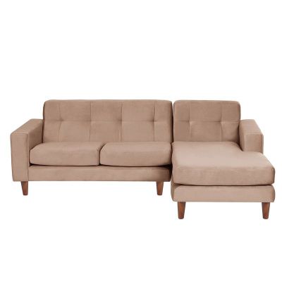 Sofa Chaiselong Der Salerno Tela  Velvet  Beige